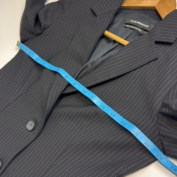 Club Monaco pinstripe black wool size 0 - Picture 4 of 8